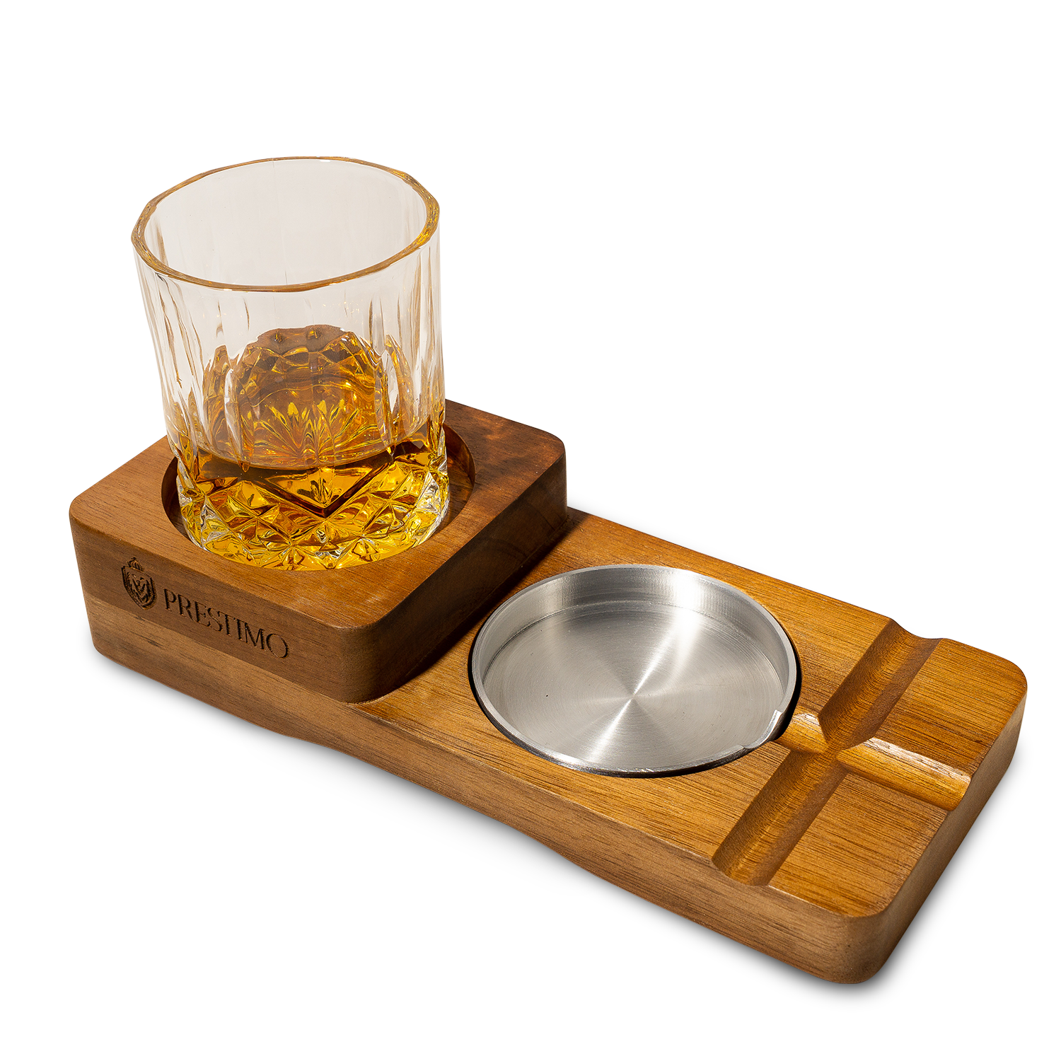 Personalized Whiskey & Cigar Tray Glass Holder Ashtray Whiskey, 2 in 1  Wooden Cigar Ashtray With Whiskey Glass Holder, Great Gifts for Men 